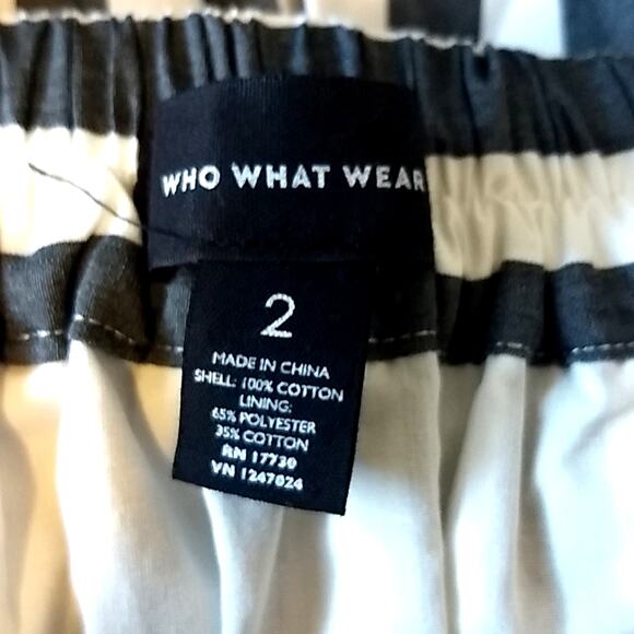 Who What Wear black and white striped full skirt - Picture 4 of 4